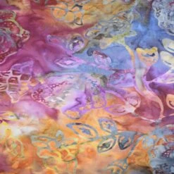 Feldman Batik Raspberry Lavender Tonal Stamp Rose Cotton Fabric -Michaels Shop 10607643 1