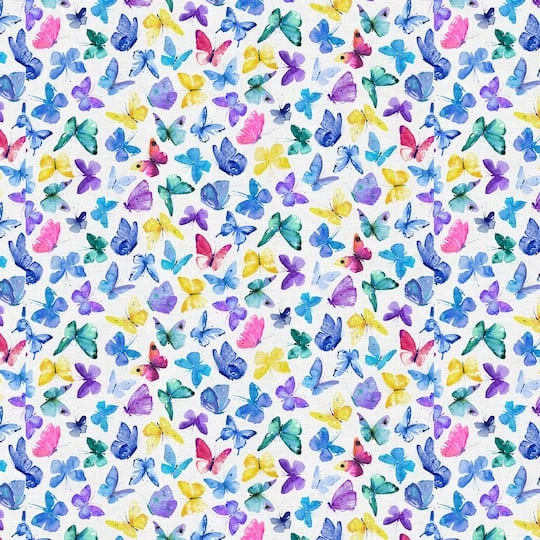 Fabric Editions White Butterflies Cotton Fabric Fabric Editions White Butterflies Cotton Fabric -Michaels Shop 10735267 1 1