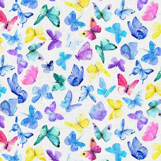Fabric Editions White Butterflies Cotton Fabric Fabric Editions White Butterflies Cotton Fabric -Michaels Shop 10735267 3
