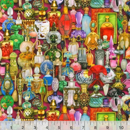 Robert Kaufman Perfume Bottles Fabric Robert Kaufman Perfume Bottles Fabric -Michaels Shop 10737424 2