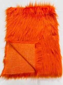 1 Yard Shaggy Faux Fox Fur Soft Vegan Fabric For Crafts, Costumes & Home Decor Projects Orange