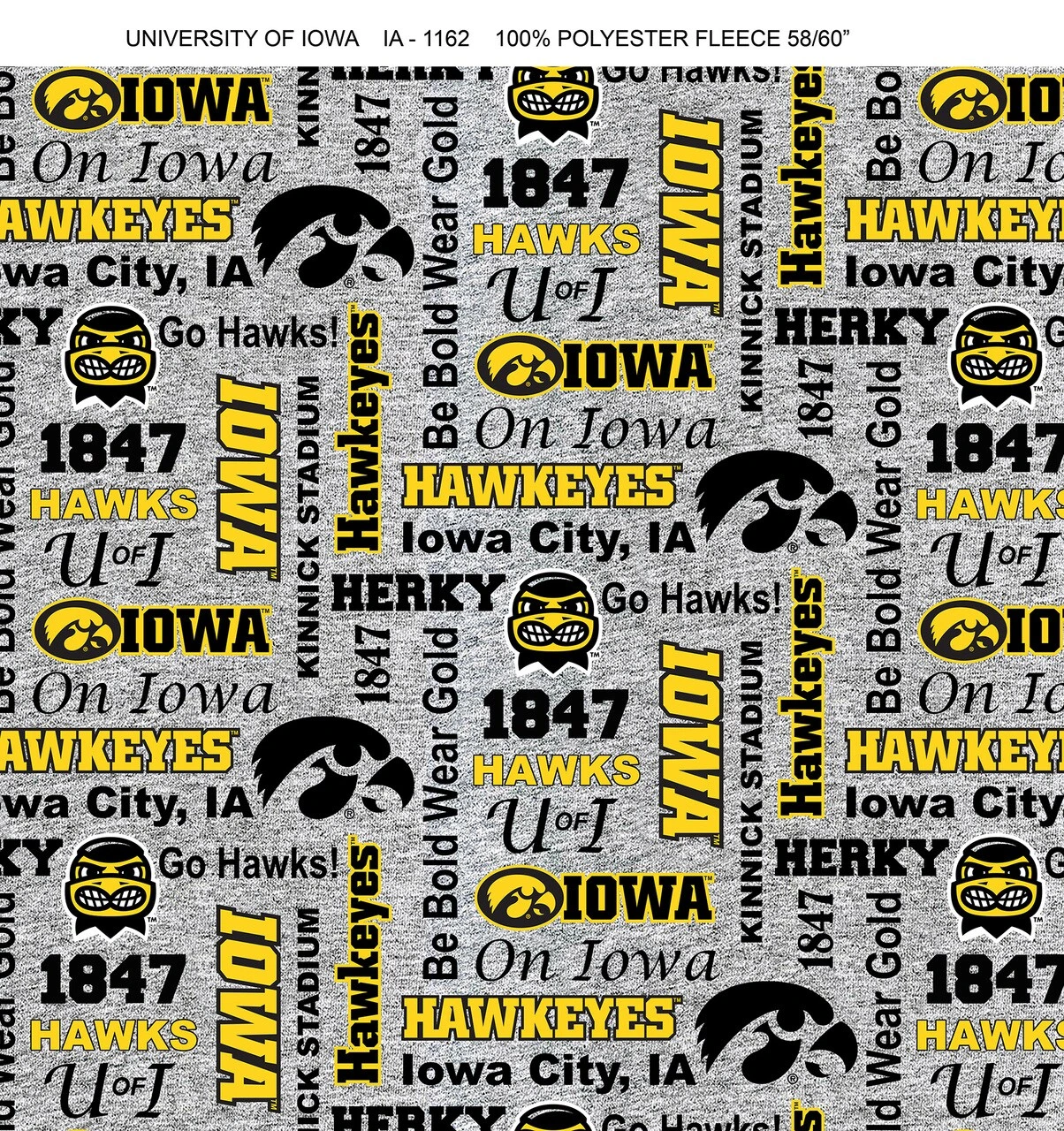 Sykel Enterprises-University of Iowa Fleece Fabric-Iowa Hawkeyes Heather Verbiage Fleece Blanket Fabric-Sold by the yard Sykel Enterprises-University Of Iowa Fleece Fabric-Iowa Hawkeyes Heather Verbiage Fleece Blanket Fabric-Sold By The Yard -Michaels Shop 141494459197920