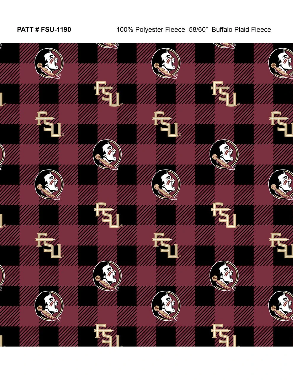 Sykel Enterprises-Florida State University Fleece Fabric-FSU Seminoles Buffalo Plaid Fleece Blanket Fabric-Sold by the yard Sykel Enterprises-Florida State University Fleece Fabric-FSU Seminoles Buffalo Plaid Fleece Blanket Fabric-Sold By The Yard -Michaels Shop 141494660524512
