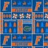 Sykel Enterprises-University Of Florida Fleece Fabric-Florida Gators Christmas Fleece Blanket Fabric-Sold By The Yard
