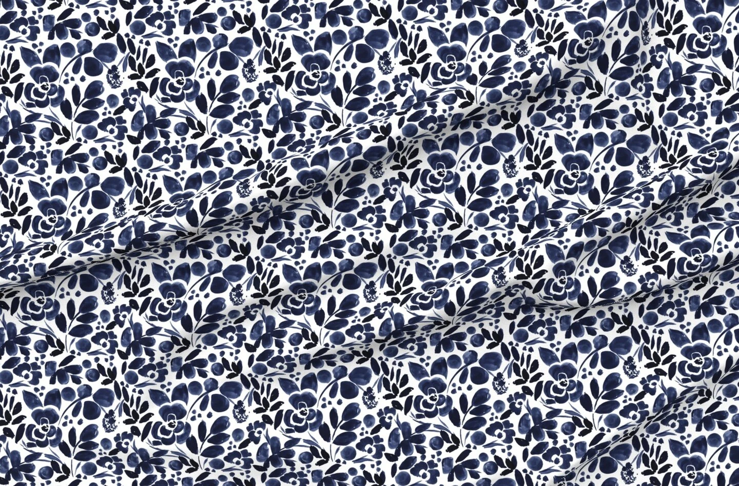 Various Fabrics by the Yard or Fat Quarter Navy Floral Watercolor Blue Vintage Custom Printed Fabric by Spoonflower Various Fabrics By The Yard Or Fat Quarter Navy Floral Watercolor Blue Vintage Custom Printed Fabric By Spoonflower -Michaels Shop 144131417781048969