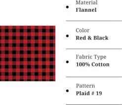 FabricLA 100% Cotton Flannel Fabric - 58/60" Inches (150 CM) - Cotton Tartan Flannel Fabric - Use As Blanket, PJ, Shirt, Cloth Flannel Craft Fabric - Red & Black, 2 Continuous Yard -Michaels Shop 152781777902304 2