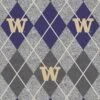 Sykel Enterprises-University Of Washington Fleece Fabric-Washington Huskies Heather Argyle Fleece Blanket Fabric-Sold By The Yard