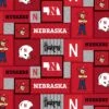 Sykel Enterprises-University Of Nebraska Fleece Fabric-Nebraska Cornhuskers College Patch Fleece Blanket Fabric-Sold By The Yard -Michaels Shop 152782556785120