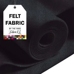 FabricLA Craft Felt Fabric - 72" Inch Wide & 1.6mm Thick Non-Stiff Felt Fabric By The Yard - Use This Soft Felt Roll For Crafts - Felt Material Pack - Dark Grey Felt, 5 Continuous Yards