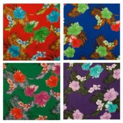 1 Yard Hibiscus Plumeria Banana Leaves Palm Leaves Glitter Polyester Fabric, 36in L X 60in W Purple -Michaels Shop 160189452686256