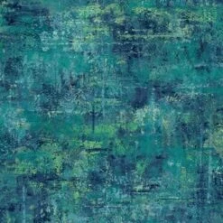 Blue Teal Mottled Blender 44"/45" Fabric Per Yard