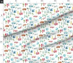Various Fabrics By The Yard Or Fat Quarter Ocean Vintage Beach White Summer Bus Tropical Nautical Custom Printed Fabric By Spoonflower