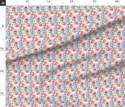 Various Fabrics By The Yard Or Fat Quarter Watercolor Flower Pattern Custom Printed Fabric By Spoonflower