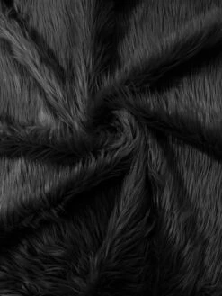 1 Yard Solid Faux Fox Fur Fabric For Cosplay Crafts Home Decor And Upholstery Black