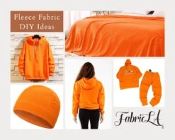 FabricLA | Fleece Fabric By The Yard | 72"X60" Inch Wide | Anti Pill Polar Fleece | Soft, Blanket, Throw, Poncho, Pillow Cover, PJ Pants, Booties, Eye Mask- Solid Orange (2 Yard) -Michaels Shop 16942653580512 2