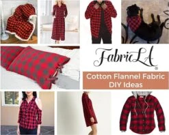 FabricLA 100% Cotton Flannel Fabric - 58/60" Inches (150 CM) - Cotton Tartan Flannel Fabric - Use As Blanket, PJ, Shirt, Cloth Flannel Craft Fabric - Red & Black, 2 Continuous Yard -Michaels Shop 16942699748064
