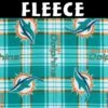 Licensed NFL Miami Dolphins Plaid Fleece 6448-D Fabric By The Yard