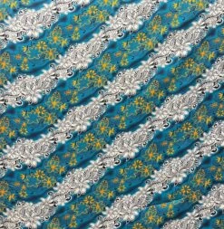1 Yard Diagonal Tiare Lei Fabrication, 100% Polyester Fabric, 36in L X 45in W Coral Blue