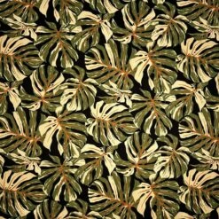 1 Yard All Over Multicolor Monstera Leaves Fabric, 100% Cotton Barkcloth, 45" Wide Brown -Michaels Shop 20436964180912 1