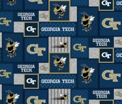 Sykel Enterprises-Georgia Tech Fleece Fabric-Georgia Tech Yellow Jackets College Patch Fleece Blanket Fabric-Sold By The Yard 3 Sykel Enterprises-Georgia Tech Fleece Fabric-Georgia Tech Yellow Jackets College Patch Fleece Blanket Fabric-Sold By The Yard -Michaels Shop 221974898567648 1