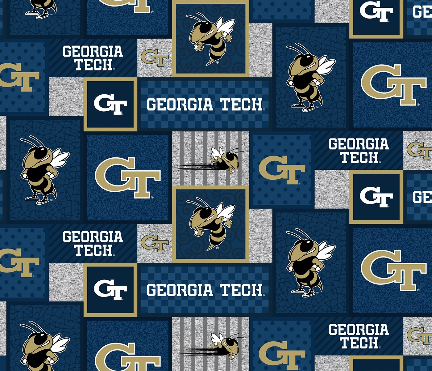 Sykel Enterprises-Georgia Tech Fleece Fabric-Georgia Tech Yellow Jackets College Patch Fleece Blanket Fabric-Sold by the yard Sykel Enterprises-Georgia Tech Fleece Fabric-Georgia Tech Yellow Jackets College Patch Fleece Blanket Fabric-Sold By The Yard -Michaels Shop 221974898567648 1