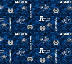 Sykel Enterprises-Utah State University Fleece Fabric-Utah State Aggies Digi Camo Fleece Blanket Fabric-Sold By The Yard -Michaels Shop 221975629162976 2