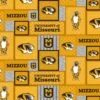Sykel Enterprises-University Of Missouri Fleece Fabric-Missouri Tigers College Patch Fleece Blanket Fabric-Sold By The Yard
