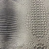 1 Yard 3D Embossed Gator Faux Leather Vinyl Fabric Durable Upholstery Handbags 56" Width Stone Gray