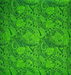 1 Yard Traditional Polynesian Tapa Fabric With Monstera Leaves Design, 100% Polyester 45 Inches Width Blue/Dark Blue -Michaels Shop 222337522295728 2