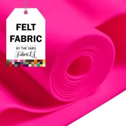 FabricLA Acrylic Felt Fabric - 72" Inch Wide 1.6mm Thick Felt By The Yard - Use Soft Felt Sheets For Sewing, Cushion, And Padding, DIY Arts & Crafts (20 Yards, Neon Pink)