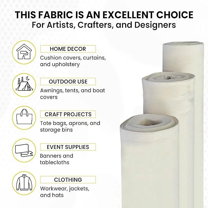 FabricLA Canvas Fabric Roll - 10oz Weight - 62" Wide Cotton Canvas Fabric by the Yard | Premium Duck Cloth for Painting, Upholstery, & Crafts | Natural FabricLA Canvas Fabric Roll - 10oz Weight - 62" Wide Cotton Canvas Fabric By The Yard | Premium Duck Cloth For Painting, Upholstery, & Crafts | Natural -Michaels Shop 236147728750928