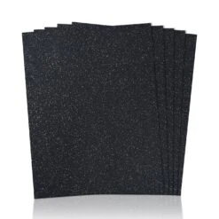 FabricLA | 9x12 Inches Glitter Acrylic Felt Fabric Sheets | 1.6mm Thick 5 Pieces Black