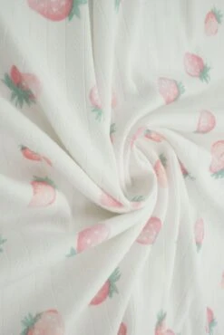 1 Yard 93% Polyester 7% Spandex Cotton-Style Pointelle Strawberry Print Fabric 58/60" Width PINK 4 1 Yard 93% Polyester 7% Spandex Cotton-Style Pointelle Strawberry Print Fabric 58/60" Width PINK -Michaels Shop 246308187884208 1
