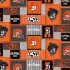 Sykel Enterprises-Oklahoma State University Fleece Fabric-Oklahoma State OSU Cowboys College Patch Fleece Blanket Fabric-Sold By The Yard -Michaels Shop 253661121243616