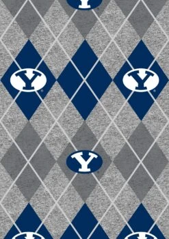 Sykel Enterprises-Brigham Young University Fleece Fabric-Brigham Young BYU Cougars Heather Argyle Fleece Blanket Fabric-Sold By The Yard -Michaels Shop 253662370359776 1