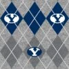 Sykel Enterprises-Brigham Young University Fleece Fabric-Brigham Young BYU Cougars Heather Argyle Fleece Blanket Fabric-Sold By The Yard 1 Sykel Enterprises-Brigham Young University Fleece Fabric-Brigham Young BYU Cougars Heather Argyle Fleece Blanket Fabric-Sold By The Yard -Michaels Shop 253662370359776