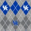 Sykel Enterprises-University Of Kentucky Fleece Fabric-Kentucky Wildcats Heather Argyle Fleece Blanket Fabric-Sold By The Yard