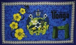 Kingdom Of Tonga Ha’amonga ‘a Maui Polyester Sarong 72" L X 45" W Blue