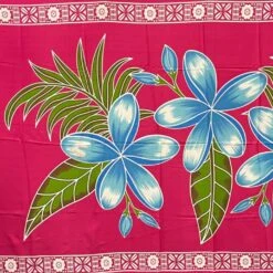 Plumeria Fiji Islands Polyester Sarong 72" L X 45" W Hot Pink