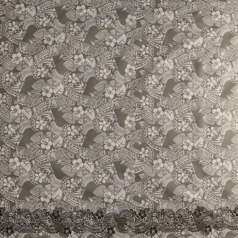 1 Yard Polyensian Hibiscus & Plumeria Flowers Traditional Tattoo Single Border Fabric 45 inch Width Grey 1 Yard Polyensian Hibiscus & Plumeria Flowers Traditional Tattoo Single Border Fabric 45 Inch Width Grey -Michaels Shop 312451382977456