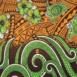 Hibiscus Turtles Waves Polyester Sarong 72" L X 45" W Teal -Michaels Shop 318322385101744