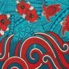 Hibiscus Turtles Waves Polyester Sarong 72" L X 45" W Teal -Michaels Shop 318322670314416