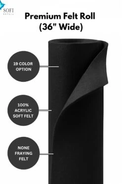 SOFI Acrylic Craft Felt Roll – 36" Wide X 50 Yards | 140gsm | Non-Fray 100% Acrylic Fabric For Crafts, Sewing, Costumes & Displays – 19 Colors Cream 4 SOFI Acrylic Craft Felt Roll – 36" Wide X 50 Yards | 140gsm | Non-Fray 100% Acrylic Fabric For Crafts, Sewing, Costumes & Displays – 19 Colors Cream -Michaels Shop 339094922981808 2