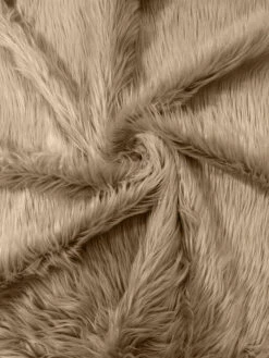 1 Yard Solid Faux Fox Fur Fabric For Cosplay Crafts Home Decor And Upholstery Dark Taupe