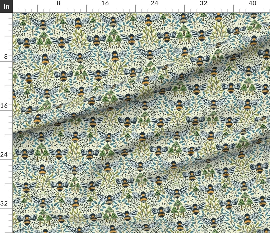 Various Fabrics by the Yard or Fat Quarter Mushroom Botanical Bumblebee Pollinator Medium Scale Blue Green Gold Custom Printed Fabric by Spoonflower Various Fabrics By The Yard Or Fat Quarter Mushroom Botanical Bumblebee Pollinator Medium Scale Blue Green Gold Custom Printed Fabric By Spoonflower -Michaels Shop 3459251046862214048 1