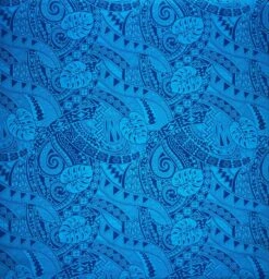 1 Yard Traditional Polynesian Tapa Fabric With Monstera Leaves Design, 100% Polyester 45 Inches Width Blue/Dark Blue -Michaels Shop 34952901649328 1
