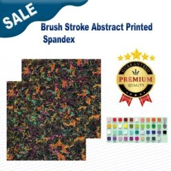 Brush Stroke Abstract Printed Spandex Fabric