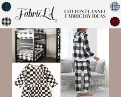 FabricLA 100% Cotton Flannel Fabric - 58/60" Inches (150 CM) - Cotton Tartan Flannel Fabric - Use As Blanket, PJ, Shirt, Cloth Flannel Craft Fabric - Black & White, 1 Yard -Michaels Shop 368605025376992