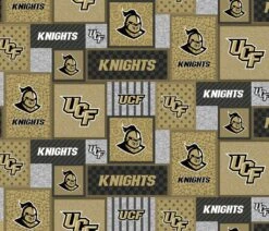 Sykel Enterprises-University Of Central Florida Fleece Fabric-UCF Knights College Patch Fleece Blanket Fabric-Sold By The Yard