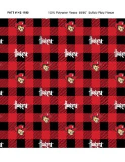 Sykel Enterprises-University Of Nebraska Fleece Fabric-Nebraska Cornhuskers Buffalo Plaid Fleece Blanket Fabric-Sold By The Yard -Michaels Shop 368606139804128 2